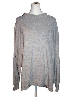 Aerie Textured Knit Oversized Long Sleeve Shirt Women's Size Medium Blue